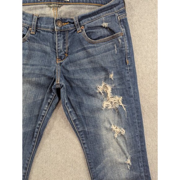 Abercombie Fitch Jeans Womens Size 4 Distressed Whiskers Stretch Ankel - Picture 3 of 15